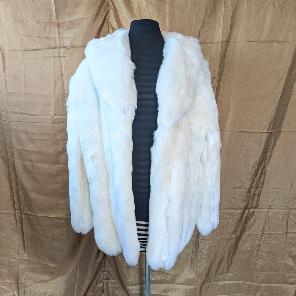 White Faux Fur Coat - Elegant Women's Jacket